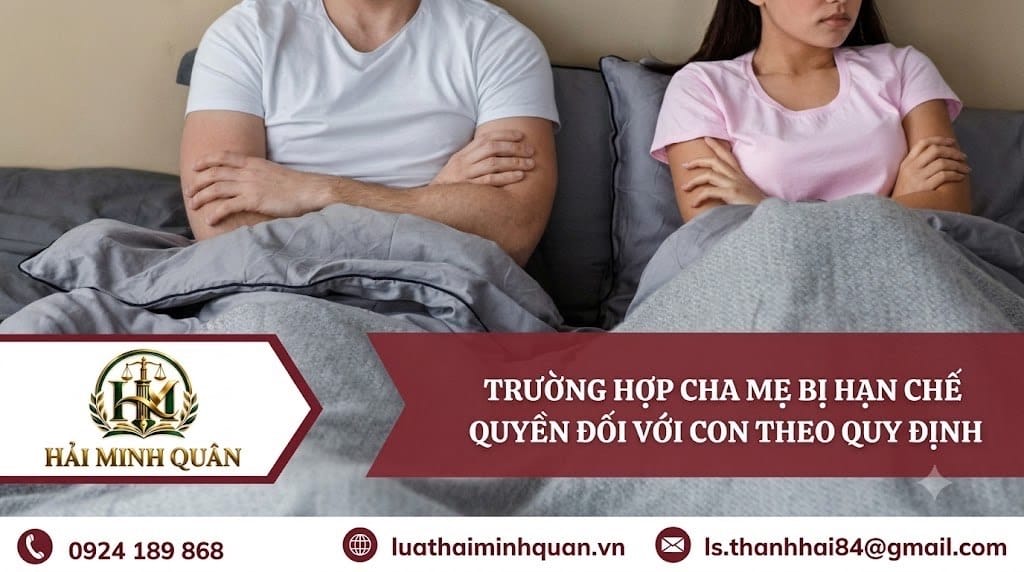 Trường hợp cha mẹ bị hạn chế quyền đối với con theo quy định